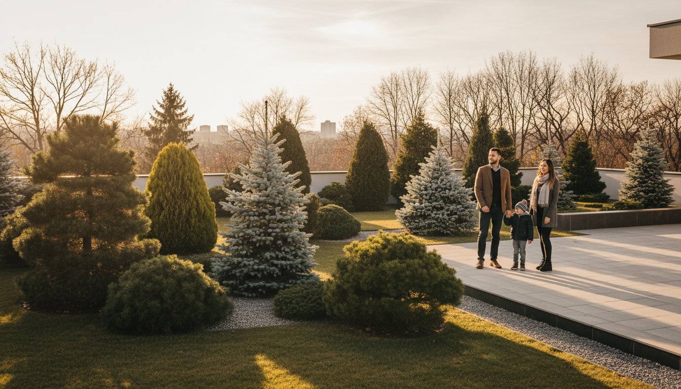 Conifere în Timișoara: Ghid de Design pentru o Grădină Verde tot Anul